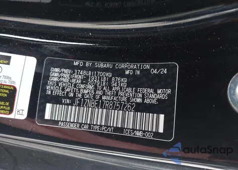 2024 Toyota Gr86 Premium z USA, uszkodzony, nr VIN JF1ZNBE17R8757262